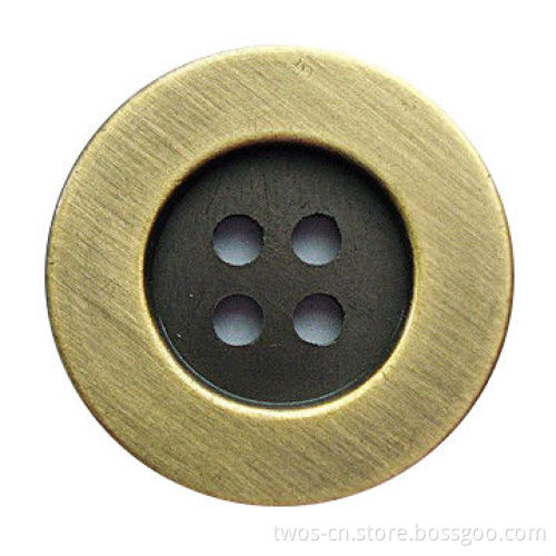 Sew-on button, made of metal
